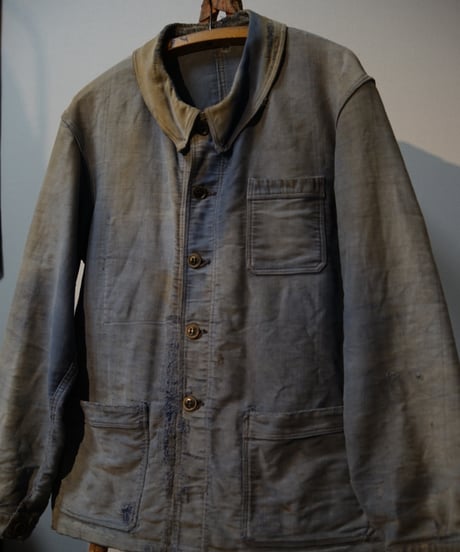 1930s~40s French blue moleskin jacket