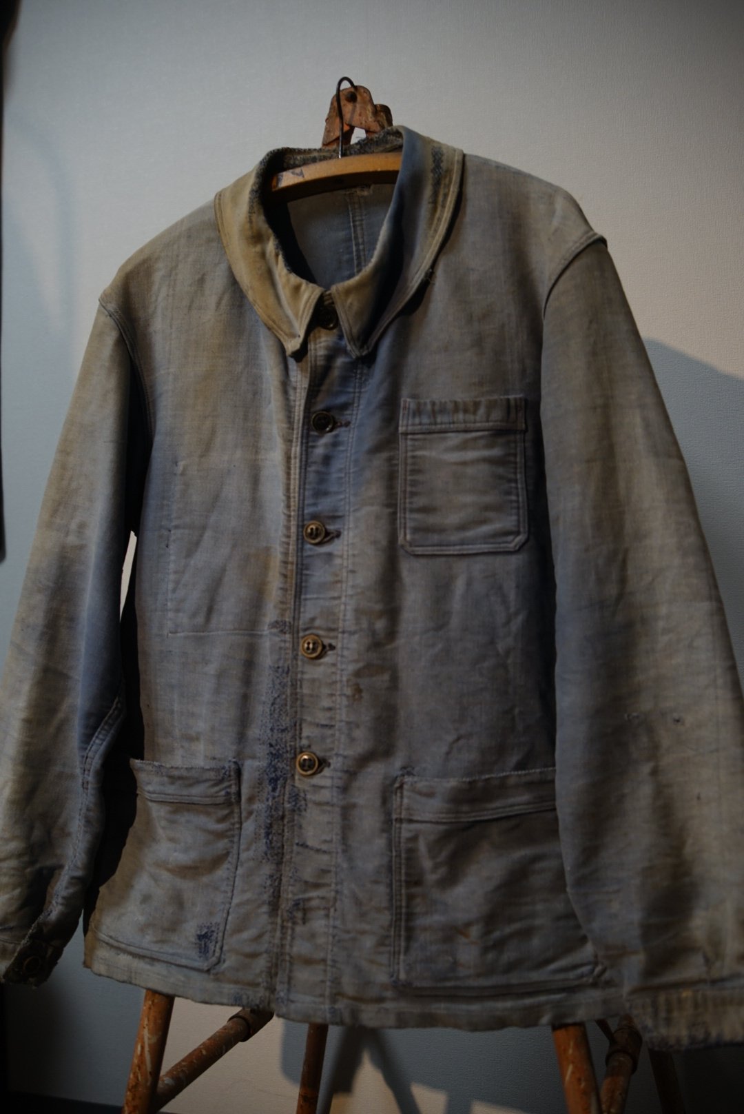 1930s~40s French blue moleskin jacket | lozu vi