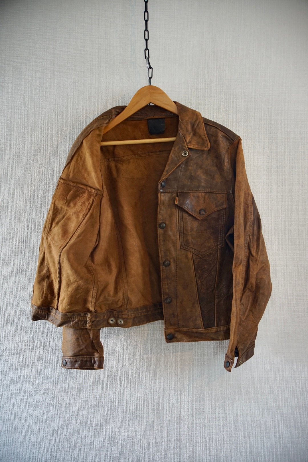 LEVI'S Short horn 3rd ボアジャケット BIG E 50s 1950s Levi's big E short horn leather jacket 3r