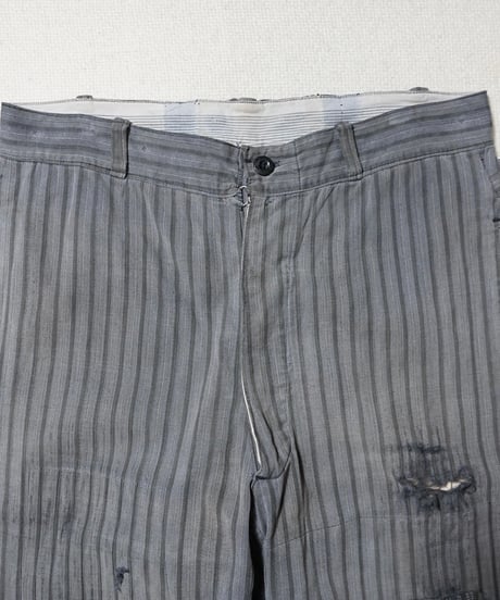 ~1940s French cotton stripe work pants