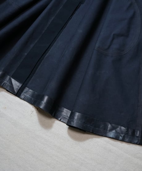 1950s French black rubberized raincoat