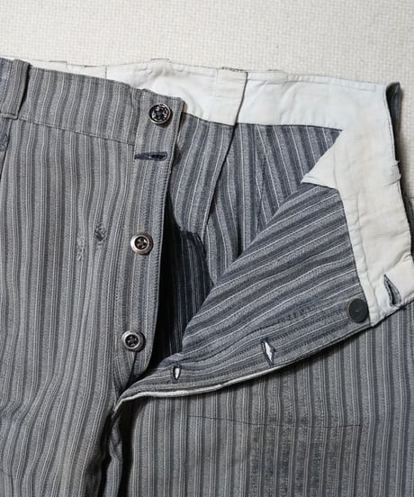 1940~50s French cotton stripe work pants