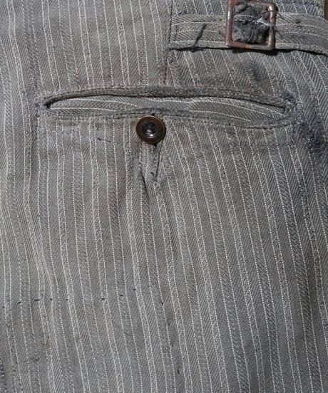 1940s French cotton stripe work pants
