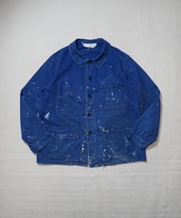 1960s French military cotton twill painted work jacket