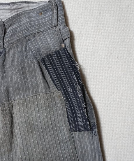 1940s French cotton stripe work pants