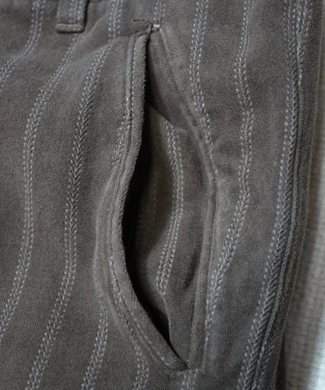 1960~70s Italian brown peach skin stripe pants