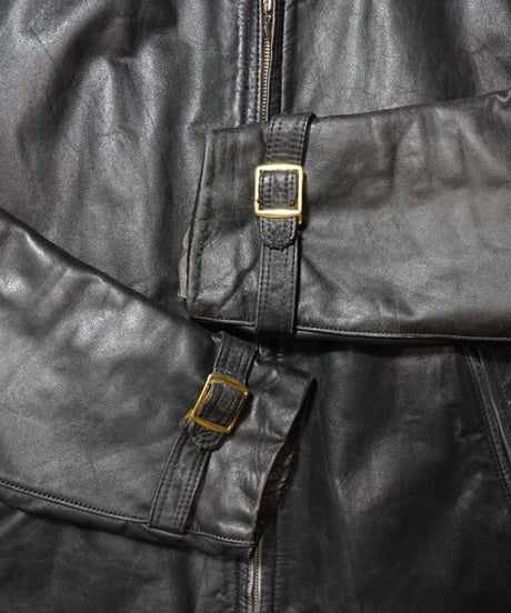 1960s German motocycle zip up leather jacket