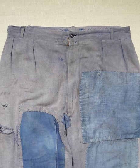 1940~50s French patchwork cotton work pants