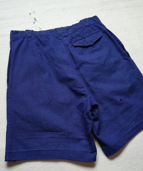 1940s French work indigo métis shorts