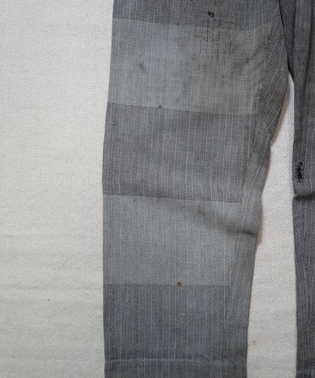 1930~40s French black chambray herringbone work pants