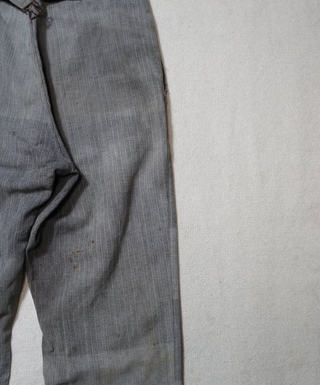 1930~40s French black chambray herringbone work pants