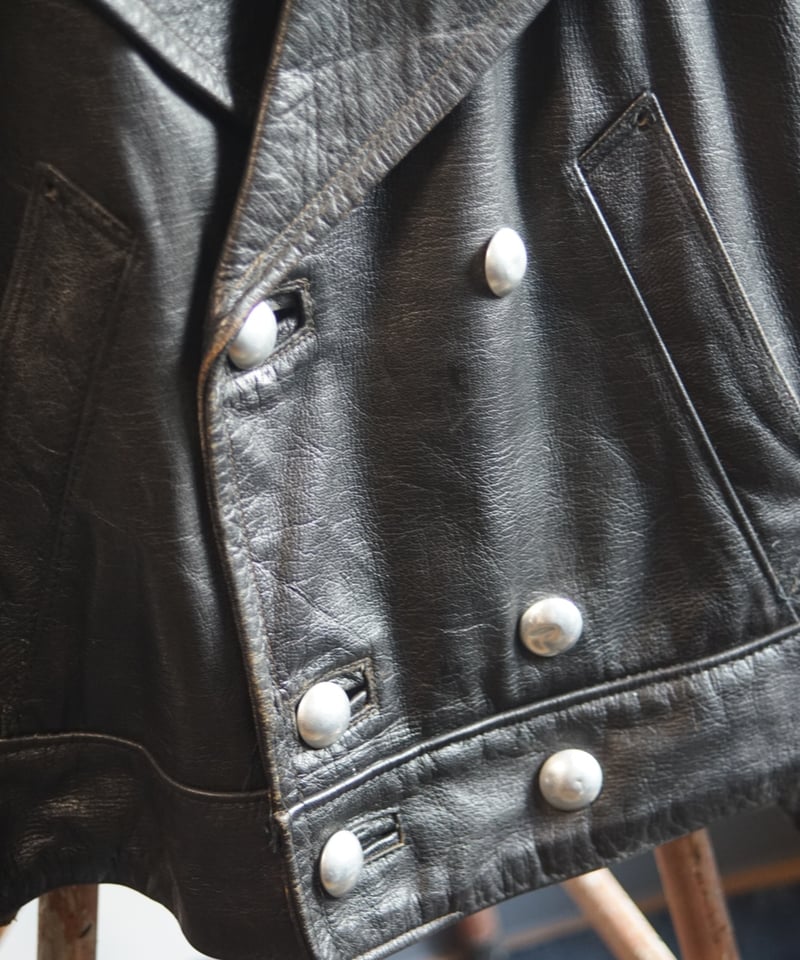 1940~50s Italian Double breasted motorcycle lea