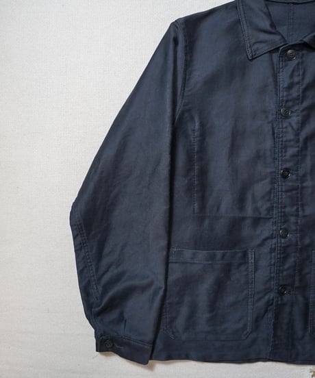 1960s French black moleskin work jacket