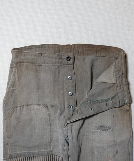 1950~60s French cotton herringbone work pants