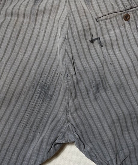 ~1940s French cotton stripe work pants