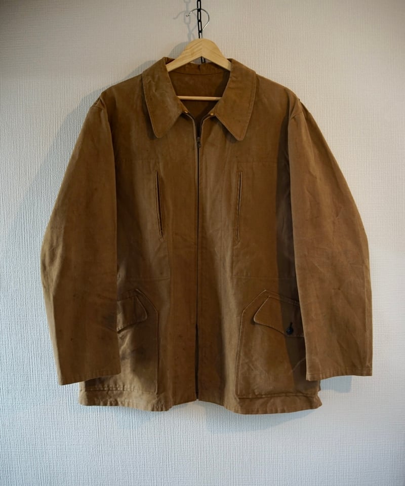 1950~60s French cotton×silk canvas hunting jack