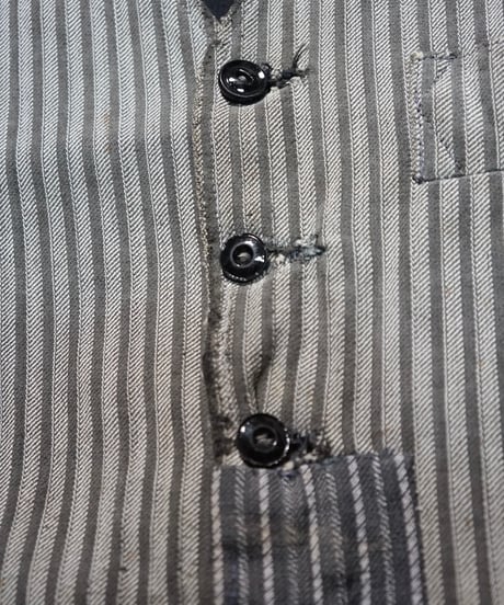 1940s French cotton stripe work gilet “pact work”