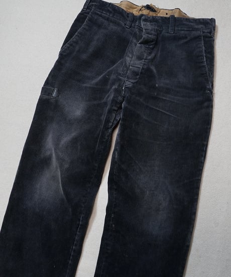 1960s German black corduroy logger work pants