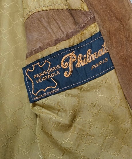 1950~60s French brown suede leather jacket