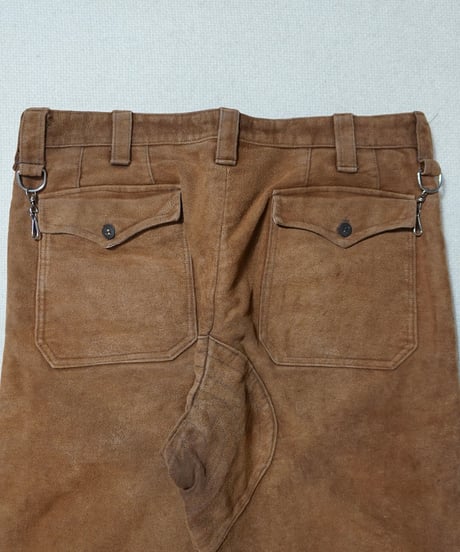 1970s French brown peach skin bush pants