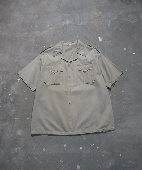 1950s French cotton satin safari shirt