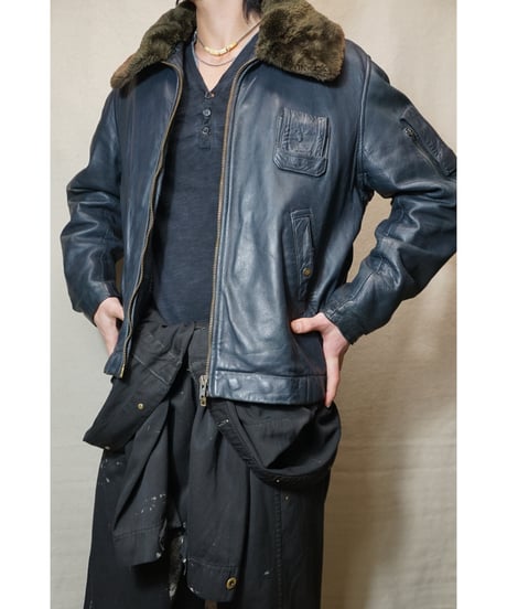 1970s French Air Force pilot leather jacket “full set”