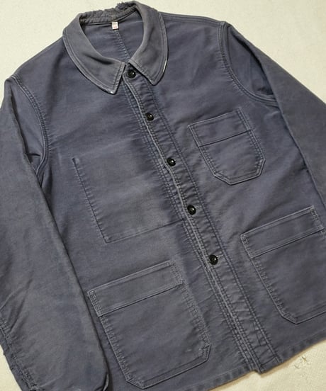 1950s French work black moleskin jacket “Le Mont St Michel”