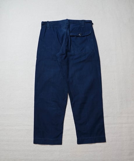 1960s French-china indigo cotton work pants