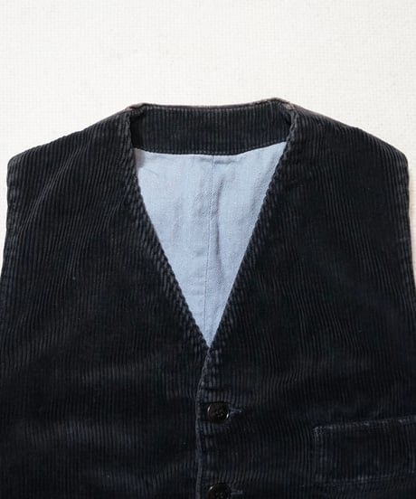 1940~50s French black corduroy famers work gilet