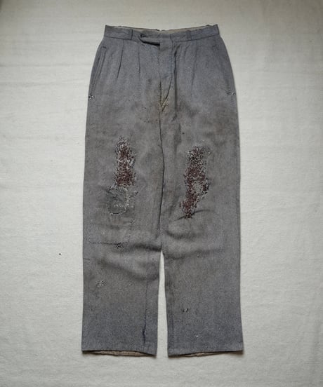 1950s French wool×silk farmers work slacks