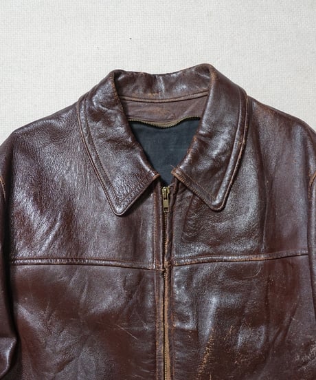 1950~60s French leather sports jacket