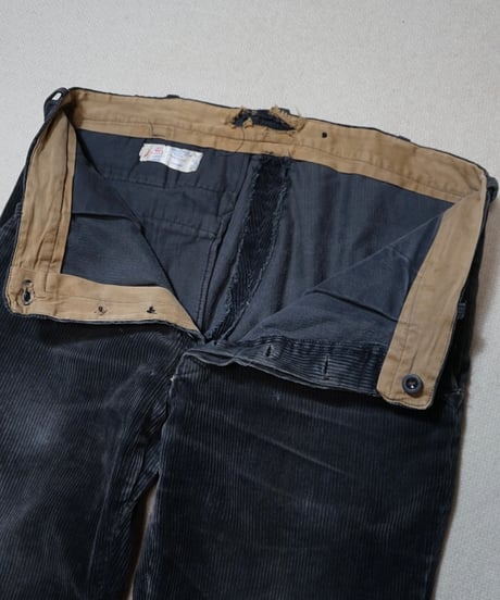 1960s German black corduroy logger work pants