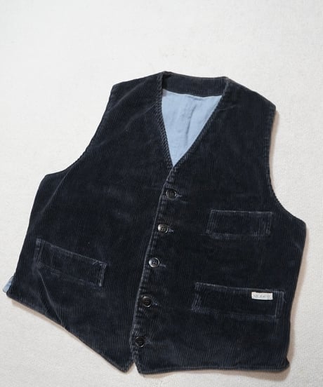 1940~50s French black corduroy famers work gilet
