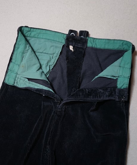 1950s German black corduroy work pants