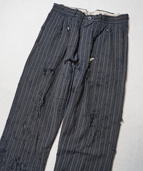 1950s French wool stripe slacks “boro boro”