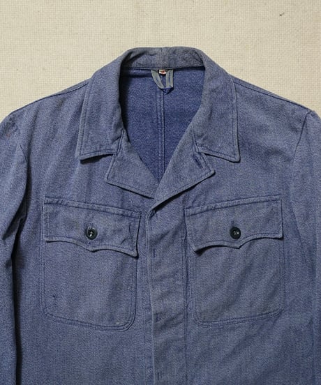 1950s Switzerland blue chambray work jacket