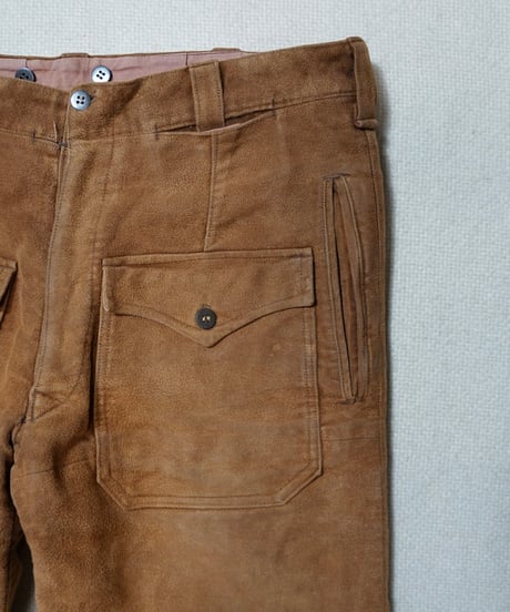 1970s French brown peach skin bush pants