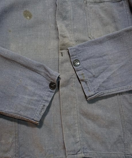 1960s East German blue gray cotton twill work jacket