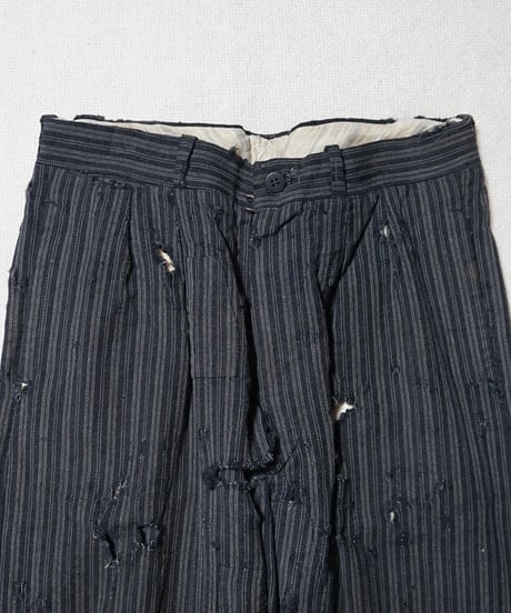 1950s French wool stripe slacks “boro boro”