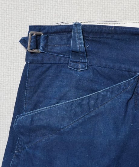 1960s French-china indigo cotton work pants