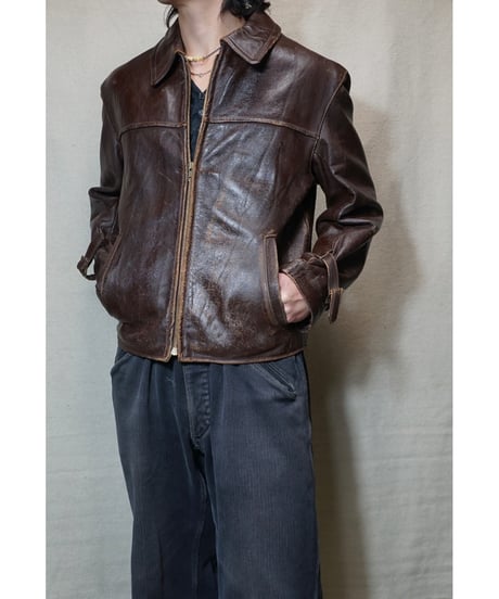 1950~60s French leather sports jacket