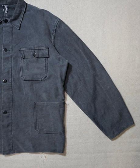 1960s German black elephantskin work jacket