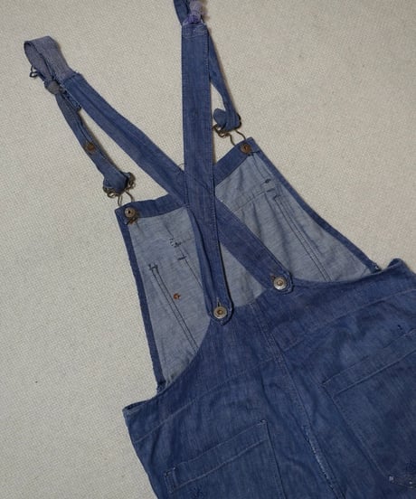 1940s French patchwork denim overall