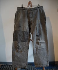 1950s French cotton stripe work trousers”boro”