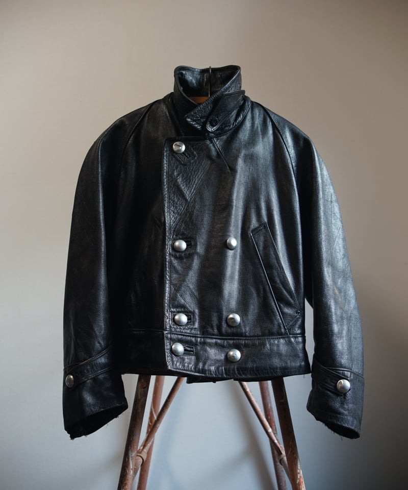1940~50s Italian Double breasted motorcycle lea