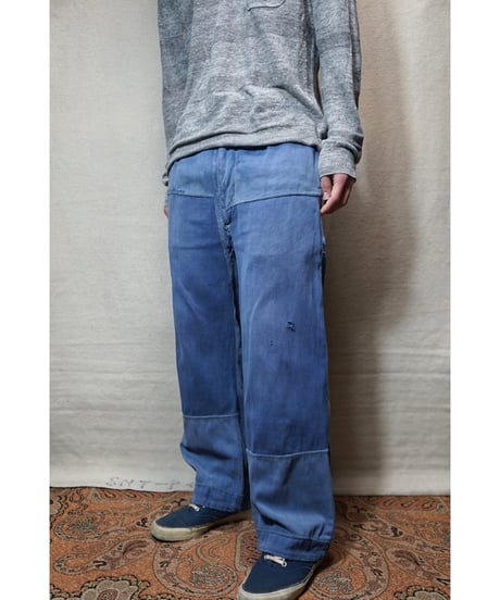 1950s French light moleskin work pants