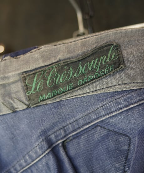 1930s French canvas cotton×linen work trouser