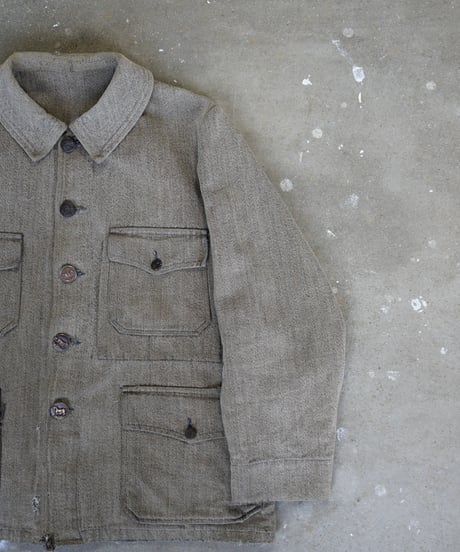 1940s French black chambray hunting jacket