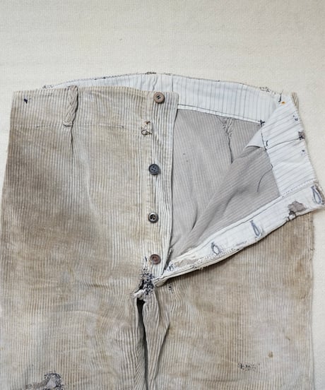 1940s French corduroy farmers work pants