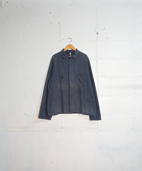 1960s East German blue gray cotton twill work jacket